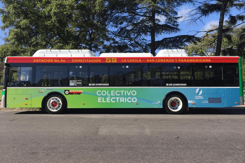 Autobús eléctrico en Buenos AIres, Argentina