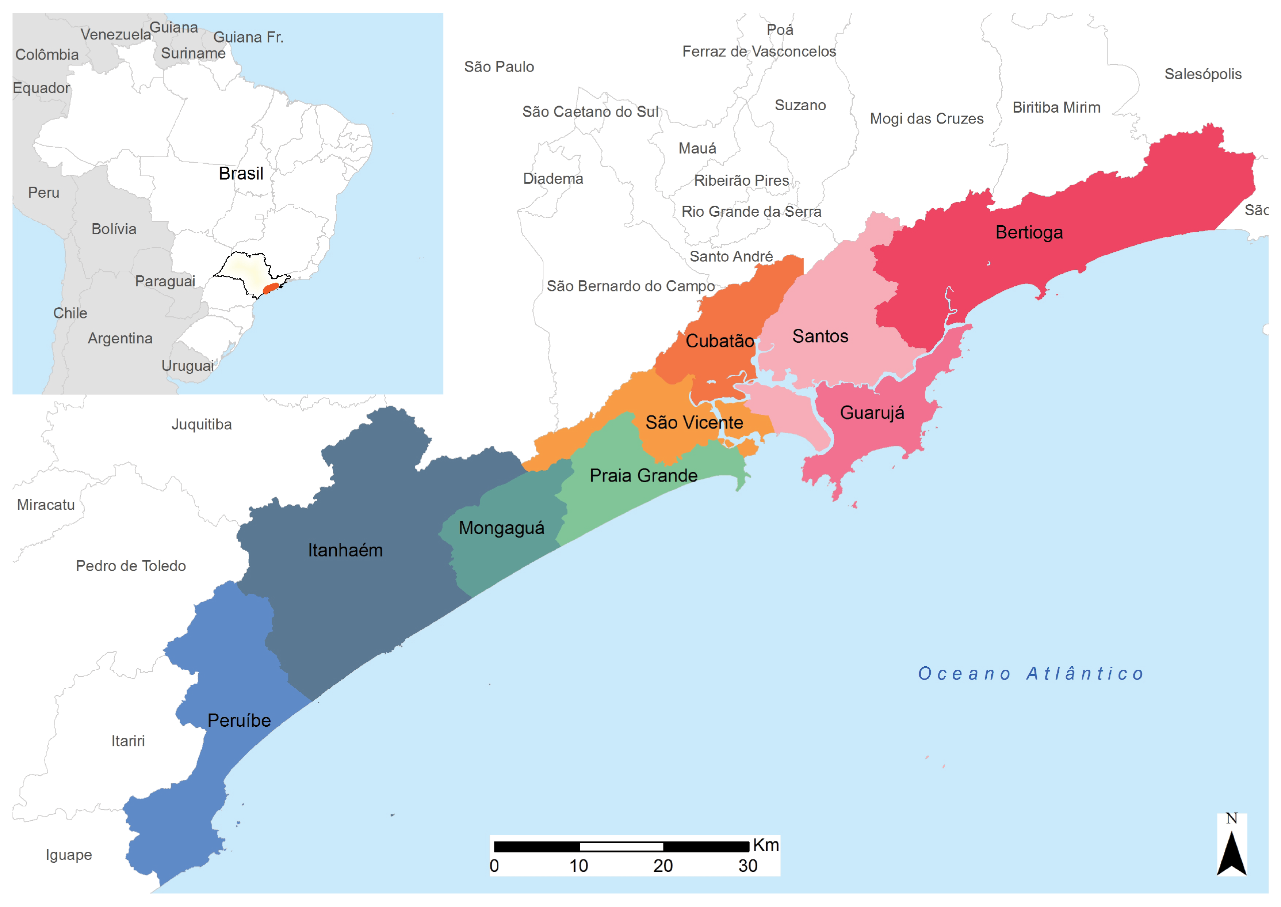 Mapa Baixada Santista