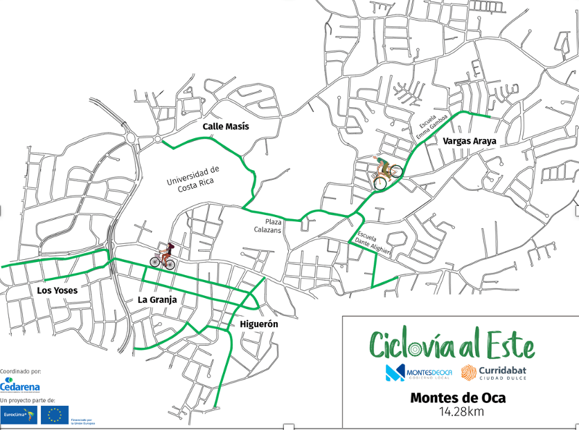 Mapa ciclovia Montes de Oca