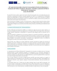 Decisiones, resultados y aplicación del Marco Reforzado de Transparencia