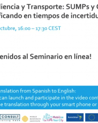 Resiliencia y Transporte: SUMPs y COVID-19, planificando en tiempos de incertidumbre