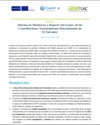 Sistema de Monitoreo y Reporte del avance de las Contribuciones Nacionalmente Determinadas de El Salvador